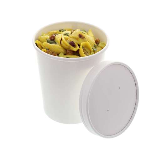 AMERCAREROYAL Royal 32 oz. White Paper Food Container And Lid Combo, PK250 PFC32WCOM